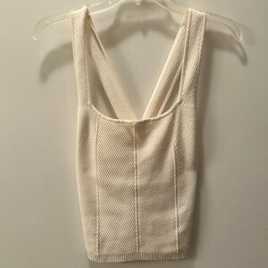 Cream Abercrombie and Fitch Sweater crossover tank - NWOT